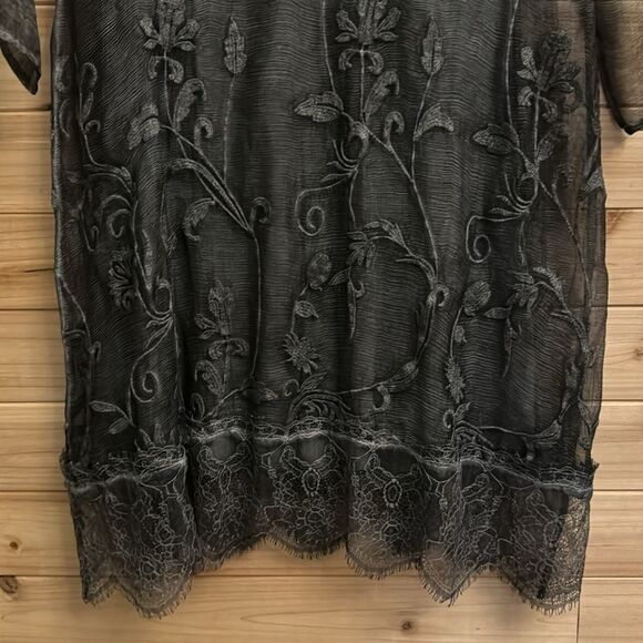 Soft Surroundings Size XSmall 100% Silk Lagenlook Embroidered Dress - Picture 11 of 12